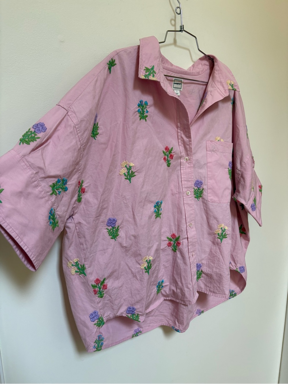 NWOT Maeve Mabel Boxy Embroidered Oxford Shirt Size XL - Picture 8 of 15